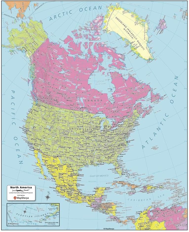 National Geographic North America Wall Map - Classic - Laminated
